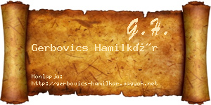 Gerbovics Hamilkár névjegykártya